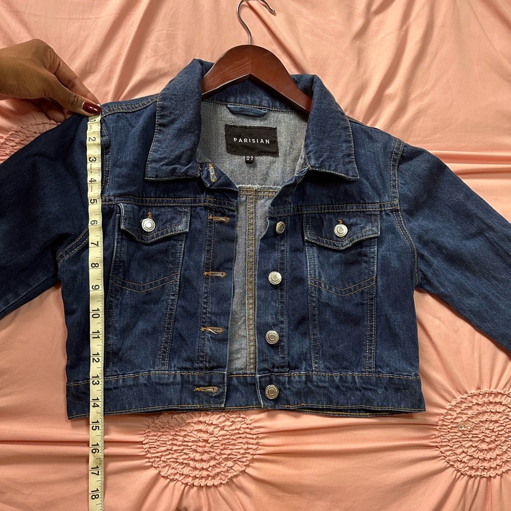 Parisian Cropped Dark Denim Jacket - Picture 6 of 8